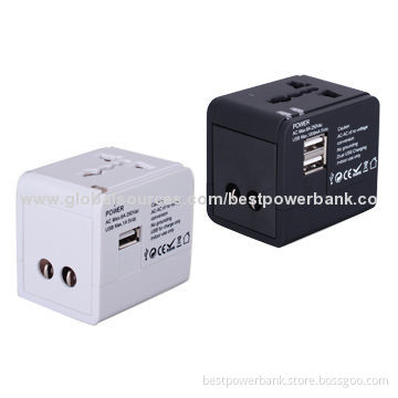 New Design One World Universal Adapter Wholesale Dual USB Travel Charger